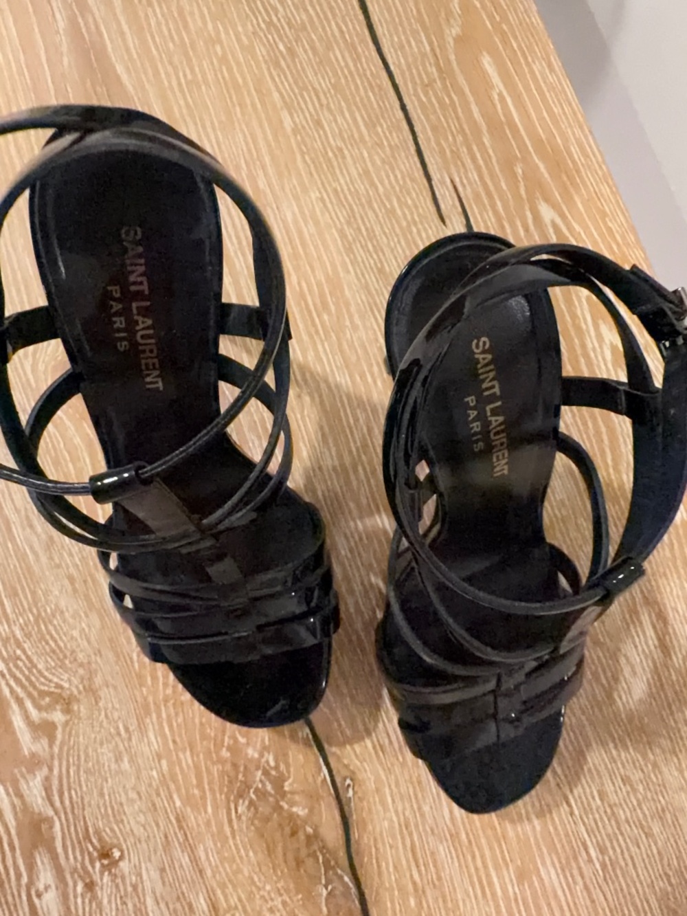 Saint Laurent Platform Black Patent Size 38 - Picture 9 of 13